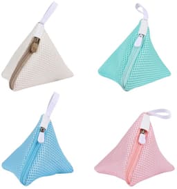 Cosensi- Waszak Mini Driehoek 4 Stuks - Polyester - Reiswaszak - Netzakken voor Ondergoed - Antislip Rits - 12 cm x 12 cm - Wasnet — thumbnail 1