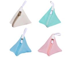 Cosensi- Waszak Mini Driehoek 4 Stuks - Polyester - Reiswaszak - Netzakken voor Ondergoed - Antislip Rits - 12 cm x 12 cm - Wasnet