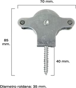 Verzinkte metalen waslijn riemschijf 40 cm - buitendroogmolen voor balkon en tuin, grijze droogmolen met houten achtergrond — thumbnail 2