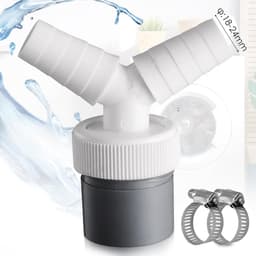 longziming - Y-stuk Afvoer Adapter - Wasmachine Vaatwasser Y-connector - PVC Afvoer Splitter DN40 - Terugstroombeveiliging - Bespaart Bouwkundige Aanpassingen - 2 Stuks — thumbnail 3