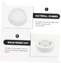 Wasmachine Matten - Vloerbeschermers Stabilisatoren - Apparaten Stabiliseren - Vibratie Dempend - 6.5x6.5x2 cm - Wit — thumbnail 4