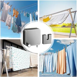 Uittrekbare Waslijn - Binnen Waslijn - Kleding Drogen - Roestvrij Staal - 3.5 Meter - Grijs — thumbnail 5