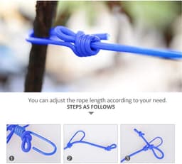 Reis Kledinglijn - Draagbaar Wasrek - Kleding Drogen - Elastisch Verstelbaar - 3 Meter - Blauw — thumbnail 5