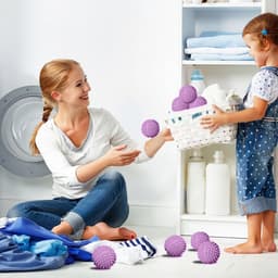 Herbruikbare wasdrogerballen 6PCS Paars - Milieuvriendelijk alternatief voor wasverzachter. Verzacht en pluizig de was. Verwijdert kreukels — thumbnail 5