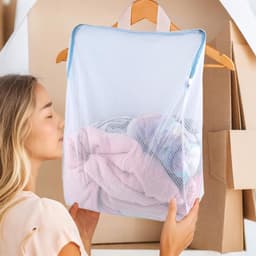 Grote wasnetten met handvatten en rits, 50 x 55 cm, ideaal voor ondergoed, delicate kleding en beddengoed — thumbnail 5