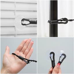 2-delige uitschuifbare waslijn - waslijn - waslijndraad - Draagbare waslijn - Waslijn met zuignappen- Waslijn voor binnen en buiten - 150 cm - Zwart - Nylon — thumbnail 3