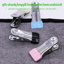 40 Stuks Rvs Wasknijpers Multifunctionele Antislip Metalen Clips Voor Kousen, Handdoeken en Voedselverpakking (Blauw, Zwart, Groen, Roze) — thumbnail 2