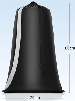 2 Stuks - Grote Waszakken - 100 x 70 cm - Opvouwbare Reiswaszak - Met Trekkoord - Opbergzak voor Vuile Wasgoed - Polyester - Praktische Opbergzak voor Vuile Wasgoed - Geschikt voor Reis, Slaapzalen en Thuis - Zwart, Grijs — thumbnail 5