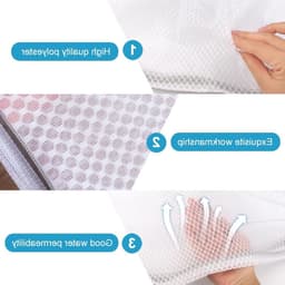 Set van 4 Grote Wasnetten voor de Wasmachine 50 x 60 cm Herbruikbare Waszakken met Handvatten en Rits voor Ondergoed, Bh's, Truien en Sjaals — thumbnail 4
