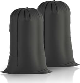 Bolsas Ropa Sucia voor Reizen, Set van 2, 70 x 115 cm, Vouwbare Waszakken met Koord voor Kleding, Camisas en Jassen (Zwart) — thumbnail 1
