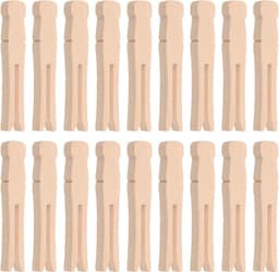 Houten Wasknijpers - Decoratieve Clips - Kleding Drogen - Zonder Veer - 30 Stuks - Natuurlijk Bruin — thumbnail 1