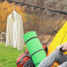 Draagbare Waslijn - Outdoor Kampeerlijn - Reizen en Kamperen - Flexibele Afstand Clips - 1 Meter - Zwart — thumbnail 4