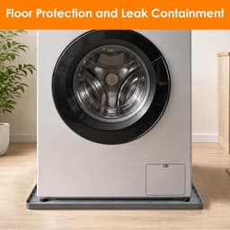 Wasmachine Onderlegger - Apparaat Mat - Vloer Beschermen - XXL Lekbak - 81 x 78 cm - Grijs — thumbnail 3