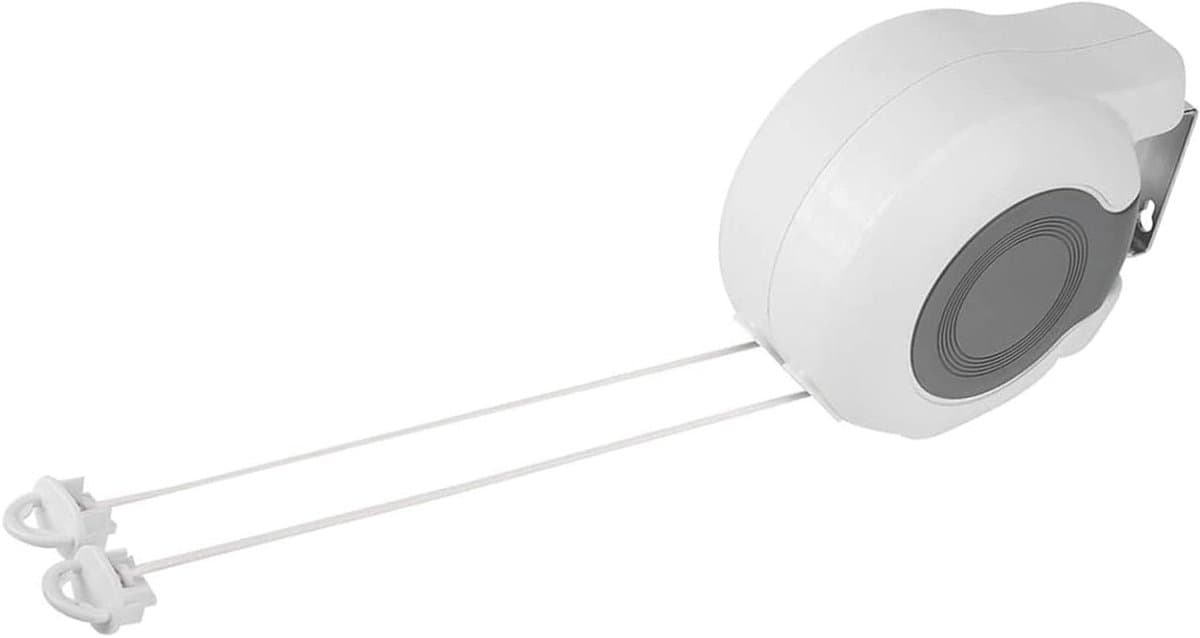 Intrekbare Waslijn - Dubbel Droogrek - Ruimte Besparen - Dubbele Lijn - 26 Meter - Wit — afbeelding 1
