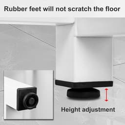 Wasmachine Stapelrek - Droger Organizer - Ruimte Besparen - Verstelbare Hoogte - 105 cm Hoog - Wit — thumbnail 3