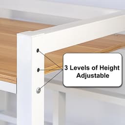 Wasmachine Stapelrek - Droger Organizer - Ruimte Besparen - Verstelbare Hoogte - 105 cm Hoog - Wit — thumbnail 4