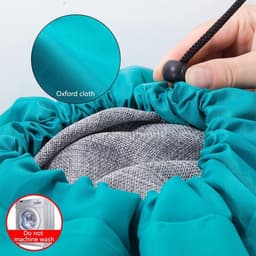 NTH products- Waszak Set van 2 - Opvouwbare Waszakken - 61 x 91 cm - Grijze/Bluwe Waszak - Hoogwaardige Oxford Stof - Met Trekkoord - Wasmand — thumbnail 2