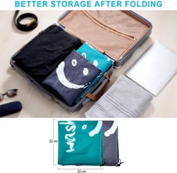 NTH products- Waszak Set van 2 - Opvouwbare Waszakken - 61 x 91 cm - Grijze/Bluwe Waszak - Hoogwaardige Oxford Stof - Met Trekkoord - Wasmand — thumbnail 5
