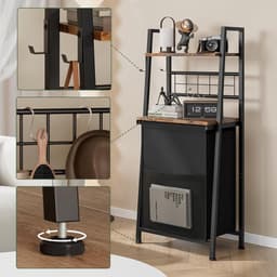 Wasmand met Plank en Uittrekbare Waszak - Ruimtebesparend & Multifunctioneel - Metalen Frame + Oxford Stof - 50L Capaciteit - Was Sorteer Systeem Badkamer Slaapkamer - Wasmand Kast Organizer — thumbnail 4