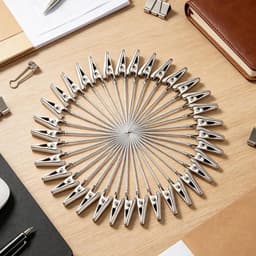 Fotoclips Met Stokje - Klemmen voor foto's - Decoratie en Organisatie - Roestbestendig Metaal - 40 stuks - Zilver — thumbnail 2