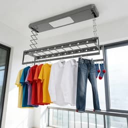 Dailygoods Plafondmontage elektrische kledingdroogrek 35kg draagvermogen intrekbaar slim elektrisch droogrek, afstandsbe — thumbnail 5