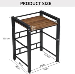 Wasmachine Verhoger - Droogkast Meubel - Ruimte Besparen - 3 Hoogte Instellingen - 75 x 67 x 105 cm - Zwart — thumbnail 3