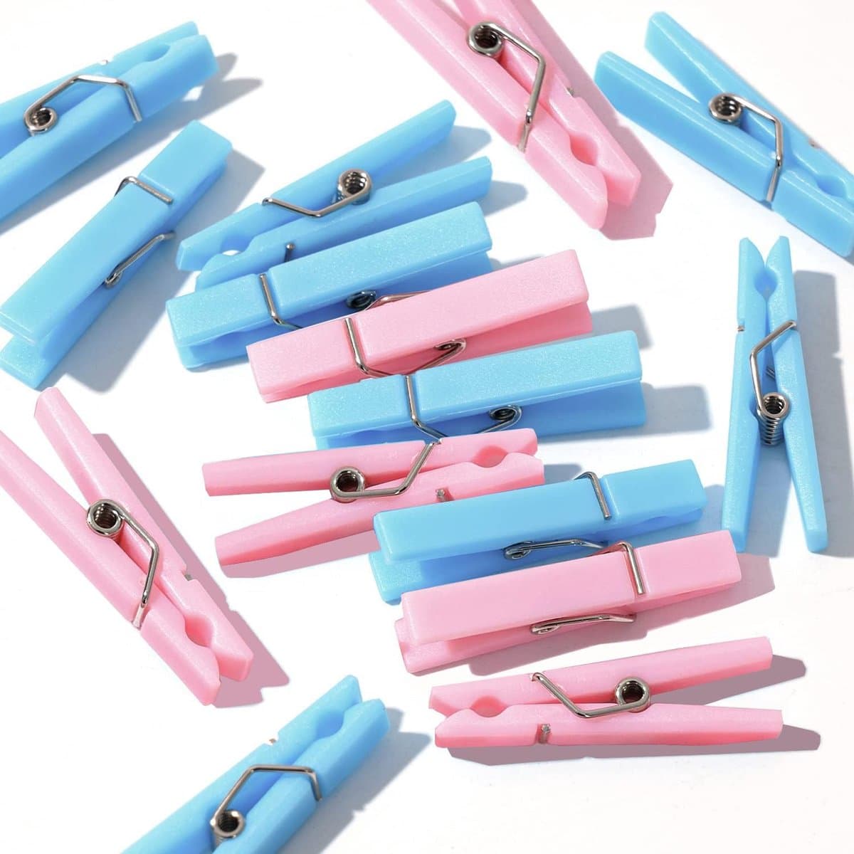 Mini wasknijpers - Kleine knijpers - Kleding drogen - Ruime set - 60 stuks - Roze blauw — afbeelding 1