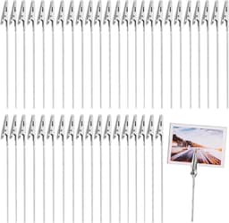 Krokodillenklemmen - Memo Clips - Foto's Presenteren - Uniek Draadontwerp - 50 Stuks 15cm - Zilver — thumbnail 1