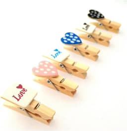Houten Knijpers - Mini Decoratie - Foto's Ophangen - Met Jute Koord - 24 Stuks - Natuurlijk — thumbnail 4