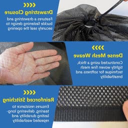 Grote wasnetten van 70 x 90 cm, waszakken met trekkoord voor de wasmachine, ideaal voor kleding en beddengoed — thumbnail 5
