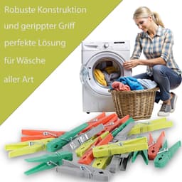 Wasknijpers Kunststof - Kledingknijpers Waslijn - Wasgoed Ophangen - Minder Drukplekken - 7.8 cm - Gemengde Kleuren — thumbnail 5
