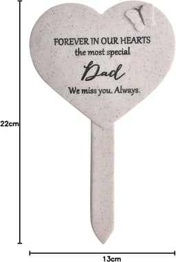 Widdop & Co Graveside Memorial Stake - Mama - Dad - Tombstone Grey Marble Effect (Dad) — thumbnail 3