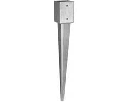 Bodemanker - Paalhouder - Stevig Plaatsen - Verzinkt Staal - 120x120x900 mm - Zilver — thumbnail 1