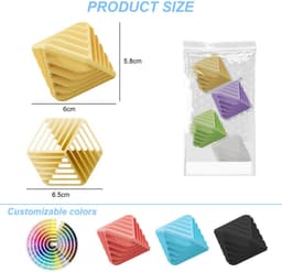 Wasbollen voor wasmachine - Set van 6 Herbruikbare Wasdrogersballen – Anti-Klit & Anti-Statisch – Zacht voor Textiel – Blauw|Paars|Geel – 5.8x5.8x5.8cm — thumbnail 4