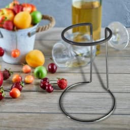 Decanterdroogrek — 20 cm glazen decanterdroger — Gebalanceerde houder — Rubbergecoat, krasbestendig displayrek — Droogrek voor aan de lucht — thumbnail 5