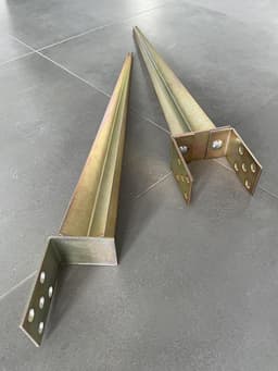 Paaldrager Hekwerk - Grondanker Paalhouder - Hekwerk Plaatsen - Verzinkt Staal - 750 mm - Goud — thumbnail 2