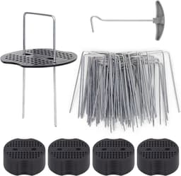 Allecto - Anti-roest grondankers - Bevestigingsankers voor de tuin - U-vormig - 50 stuks + haringtrekker - Onkruiddoek - Geschikt voor campingtent — thumbnail 1