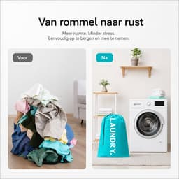 BOTC Waszakken - 60*90cm Waszak Groot - Set van 2 stuks - Waszak Wasmachine - Laundry bag - Blauw en Grijs — thumbnail 2