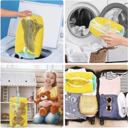 Set van 2 microvezel waszakken voor schoenen met rits, geschikt voor wasmachine, optimale bescherming en volledige reiniging van schoenen — thumbnail 5