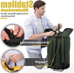 Grote Vuilwaszak XXL 115 Liter, Vouwbare Opbergtas voor Kleding, Ideaal voor Reizen en Thuisgebruik, Met 2 Verstelbare Schouderbanden — thumbnail 2