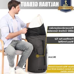 Grote Waterdichte Waszak XXL 115L met 2 Gevoerde Schouderbanden en Opvouwbaar Ontwerp voor Kleding en Vuile Was — thumbnail 4