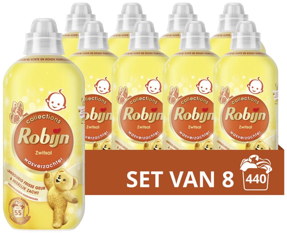 Robijn - Wasverzachter - Zwitsal - 55wb/1100ml x 8 — afbeelding 1