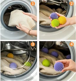 Wasballen voor Wasmachine, 9 Stuks Wasdrogerballen Rubberen siliconen drogerballen Herbruikbare wasballen Stof verzachten Wasmachineballen Verminderen rimpels en kleven — thumbnail 5