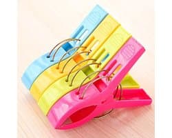 WiseGoods Premium XL Strandlaken Knijpers 4 Stuks – Grote Handdoek Klemmen 12CM – Kunststof Clips Voor Strand & Wasgoed - Vakantie