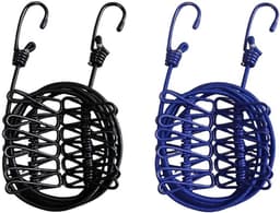 2 Stuks Elastische Waslijn, Reiswaslijn, Draagbare Waslijn, met 12 Metalen Knijpers Elk, voor Kledinghaken Kamperen Binnen en Buiten (Zwart, Donkerblauw) — thumbnail 1