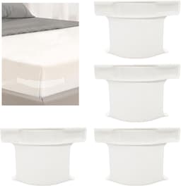 4 bevestigingsclips voor lakens, lakensteunen met banden, lakensteunen met elastische sluitingen en klemmen, lakensteunen voor matrasbeschermers, dekens en beddengoed, antislip lakens met elastiek — thumbnail 1