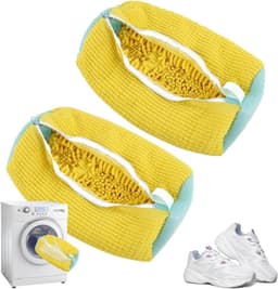 Set van 2 waszakken voor schoenen, wasmachine, met rits voor bescherming, herbruikbaar en duurzaam, ideaal voor efficiënt reinigen van sportschoenen en leren schoenen — thumbnail 1