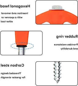 Set van 10 stevige stalen tentpennen van 20,5 cm voor camping, parasol en outdoor gebruik - ideaal voor gras, zand en bosgrond — thumbnail 3