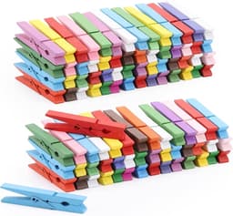 100 stuks houten wasknijpers 3 inch - Kleurrijke stevige wasklemmen voor kleding en creatieve projecten — thumbnail 1