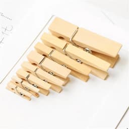 Houten wasknijpers - Mini clips - Foto's ophangen - Sterke grip - 200 stuks - Houtkleur — thumbnail 4